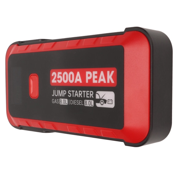 Bilbatteri Jump Starter 2500A 25800mAh USB Hurtigopladning LCD Display Bærbar Jump Starter til 12V køretøj Camping ++