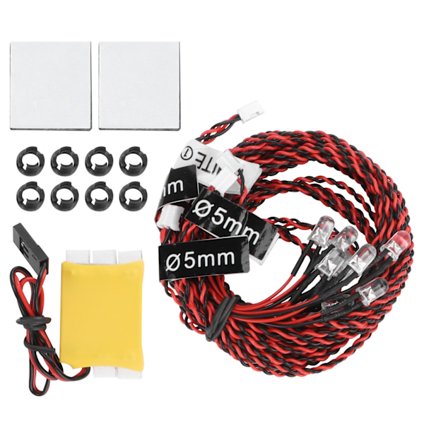 8 kpl RC LED-vilkkuvalot yölentoon LED-valopaketti RC-lentokoneille
