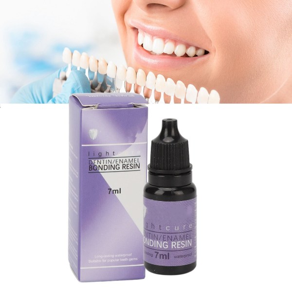 TIMH 2kpl 7ml DIY hampaiden koristeluliima ammattimainen UV-lamppu kovettuva hampaiden tekojalokivi liimaushartsi