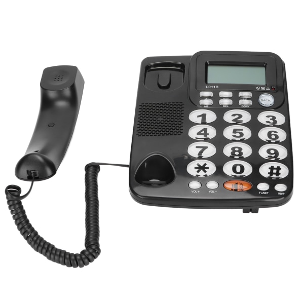 Skrivbordstelefon nummerpresentation Stora knappar Lutningsskärm Fast telefon med sladd för hemmakontor hotellrum++