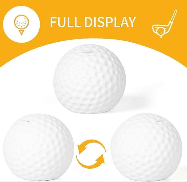 Sparegris i form af en golfbold, splintfri design, perfekt gave til sportselskere