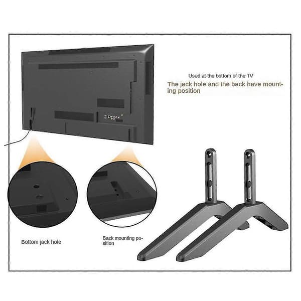 【BEMS】Tabletop TV Stand Base with Universal Legs Compatible with LG TVs, Comes with Screws Black