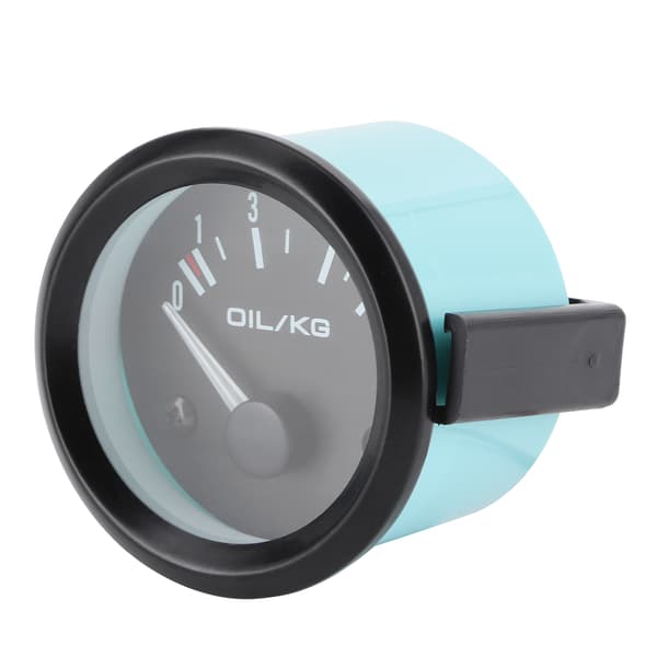 Universal oljetrycksmätare 12V 07kg/cm 52mm Dia Bilinstrument W/Sensor Vitt LED-ljus