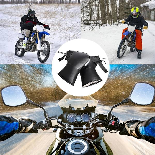 Vintervarme, vanntette motorsykkelhåndtak-votter med refleksstripe