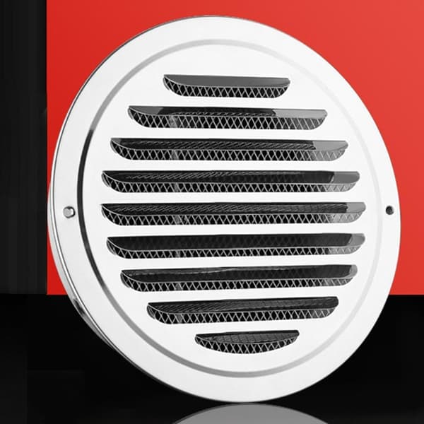 Rund ventilasjonsrist i rustfritt stål, ventilatoravtrekk, viftedekselrist (180 mm)