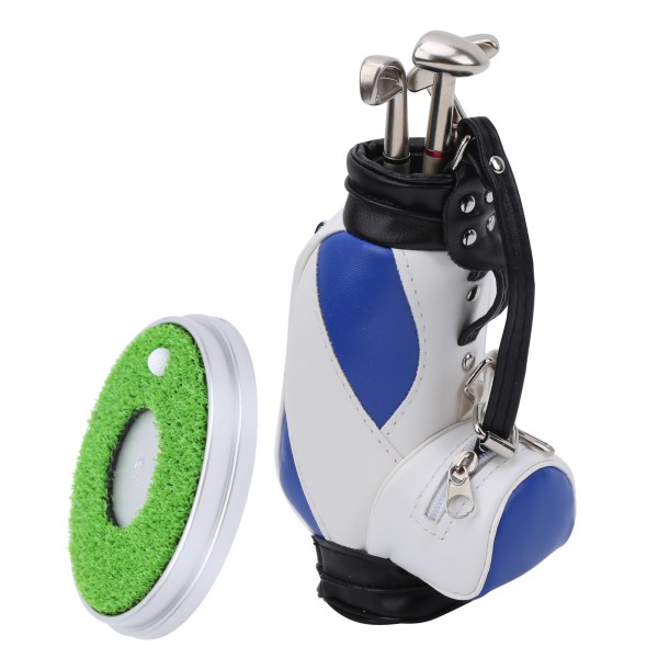 Mini Golfväska Pennaställ i Zink-Legering med Golfpennor Souvenir Set Present Blå Vit