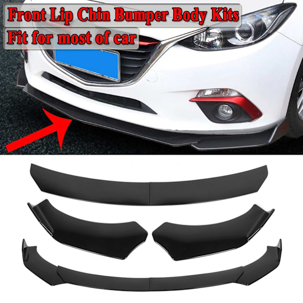 4 stk. Forlygte Bumper Lip Splitter Fin Diffuser Cover Beskyttelsessæt Dele Passer til Subaru