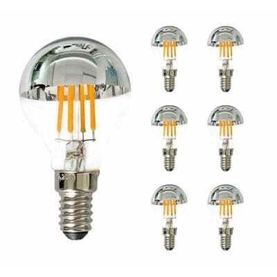st E14 dimbara Edison LED-lampor 4W motsvarande 40 Watt, G45 spegelglödtråds-LED-lampor med silvertopp, varmvit