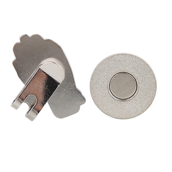 Mini Golf Hat Clip i Form af Handske i Rustfrit Stål med Magnetisk Boldmarkør Sort Hvid