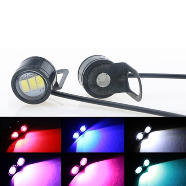 【BEMS】2 STK. Eagle Eye LED-lys 12V AC 150mA 3W Aluminium Hvid Belysning Motorcykel Kørelys