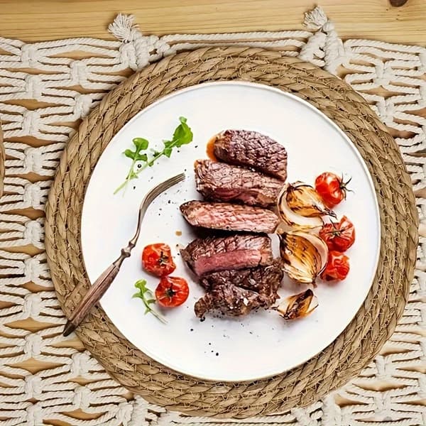 Vävda bordstabletter – runda halkfria bordstabletter Kompatibel med matbord 8pcs/pack