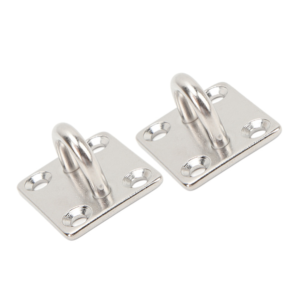 2 stk. Båd Square Pad Eye Rustfrit stål Fast Holdbar Marine SS Pad Hardware til Yacht 40 X 50 mm/1,6 X 2,0 tommer