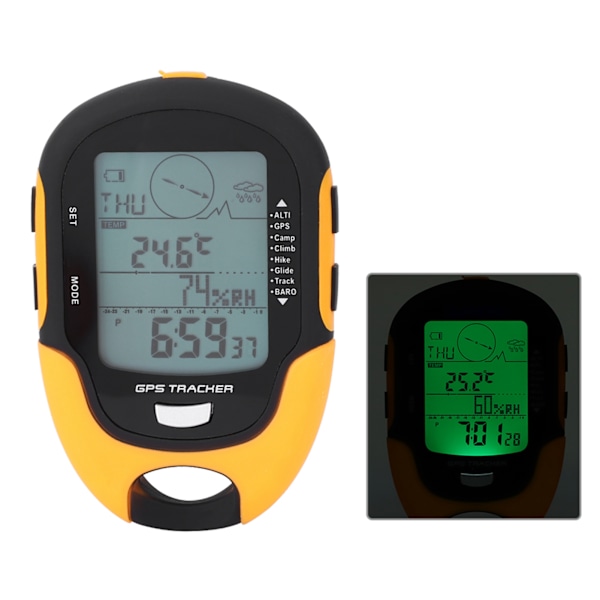 SUNROAD GPS Navigationsmottagare Handhållen USB Laddningsbar Digital Höjdmätare Barometer