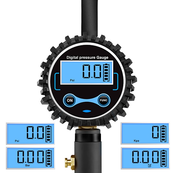 Kädessä pidettävä automaattinen renkaantäyttömittari TPMS-rengaspainemittari suuttimella