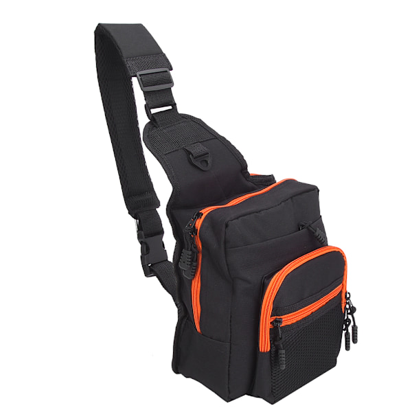 Polyester Multifunktionell Fiskeutrustning Crossbody Väska Utomhus Sport Vandring Resa Axelväska (Svart)