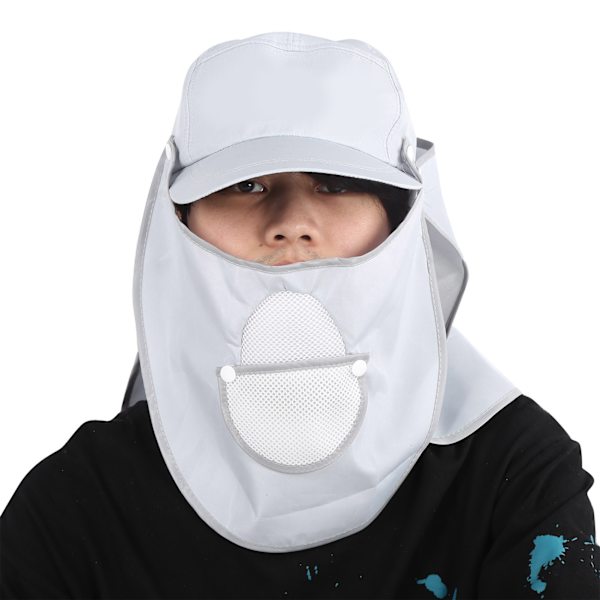 UV-beskyttelseshat Solskygge Kasket Nylon Mesh med Ansigtsbeskyttelse til Udendørs Fiskeri Klatring