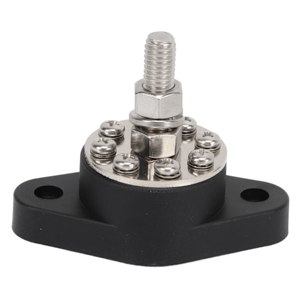 180A DC48V distributionsboltkoblingsstolpe med 8 tilslutningsblokke 3/8in Generelle batterikoblingsbolte til autocampere, både, Sort