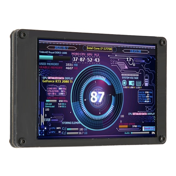 Tietokoneen lämpötilanäyttö 3,5 tuuman IPS USB Mini -näyttö AIDA64 PC CPU RAM -datanäyttö PC-anturipaneeli Dynaaminen näyttö