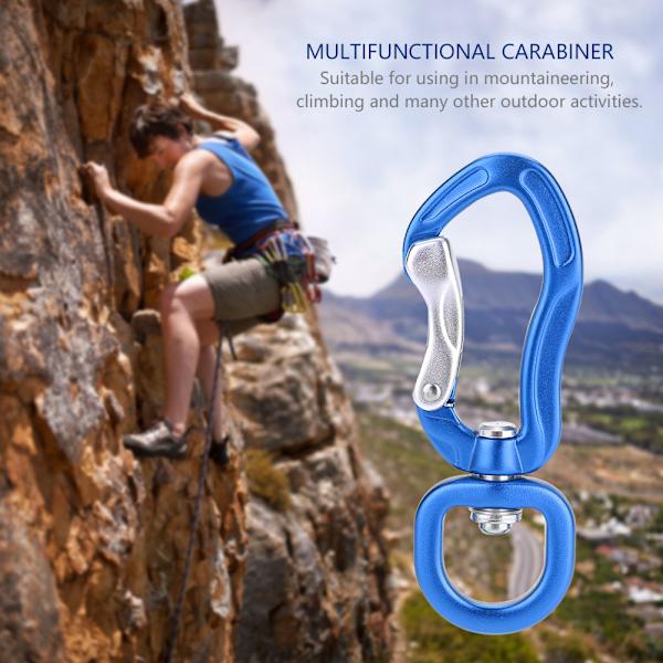 Multifunktionel Karabiner i Aluminiumlegering til Udendørs Bjergbestigning Sikker Lås D-Spænde Blå