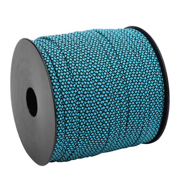50M 4MM Tjock 7-kärnig Paracord Räddningsrep Tältband Campingrep för Utomhusarmband Vävande Blå Svart
