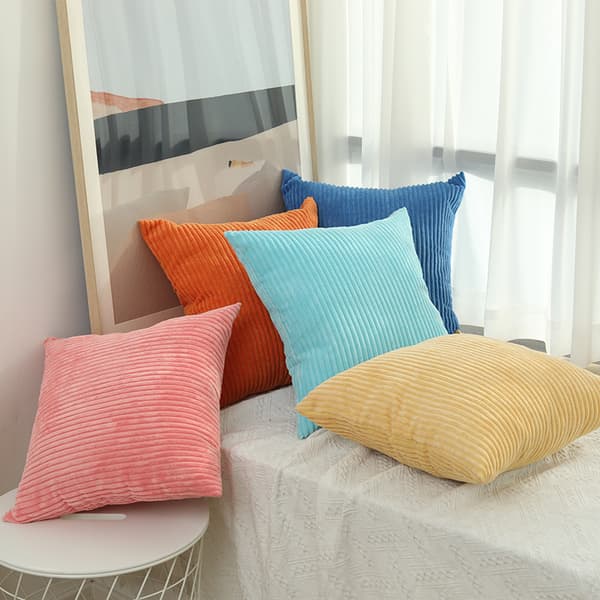 (Citrongul) Kuddset med 2 kuddfodral i sammet 45x45