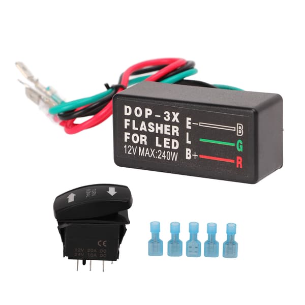【BEMS】Blinkersvippströmbrytare LED-vippströmbrytare Blinkerbyte Kompatibel med ATV UTV RV Motorcykelbåt 12V