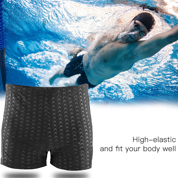 Män Sport Badbyxor Racing Simning Trunks Snabbtorkande Kalsonger Baddräkt (Svart 4XL)