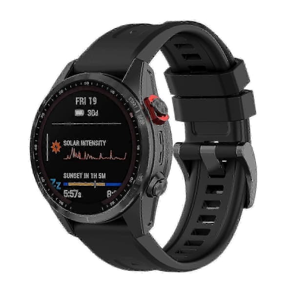 32 mm åndbar silikonerem Kompatibel med Garmin Fenix smartur Black