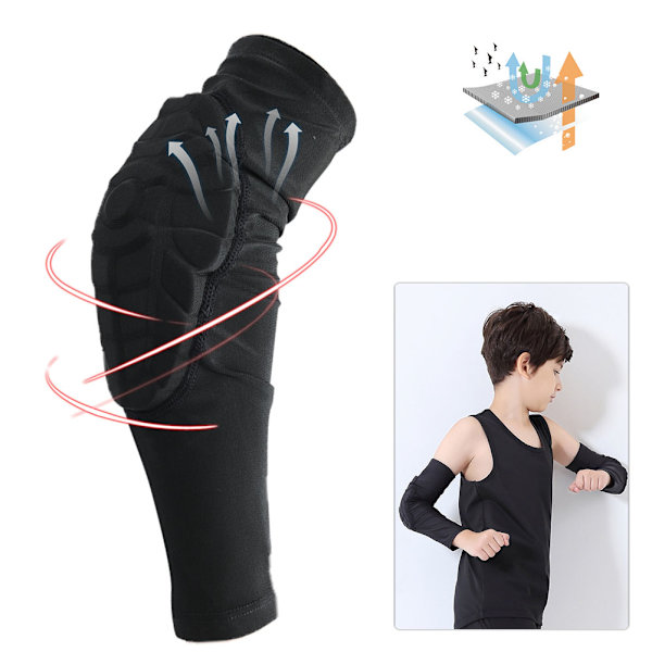 1 Par Børne Elastiske Arm Puder Albue Pads Beskyttelsesudstyr til Sport Basketball (XL)