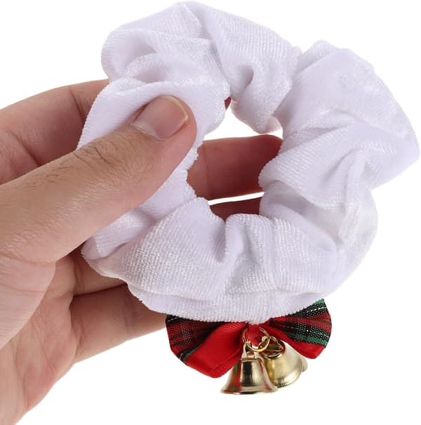 5 st. julhårsnören elastisk hästsvanshållare julhårband klocka och rosett design