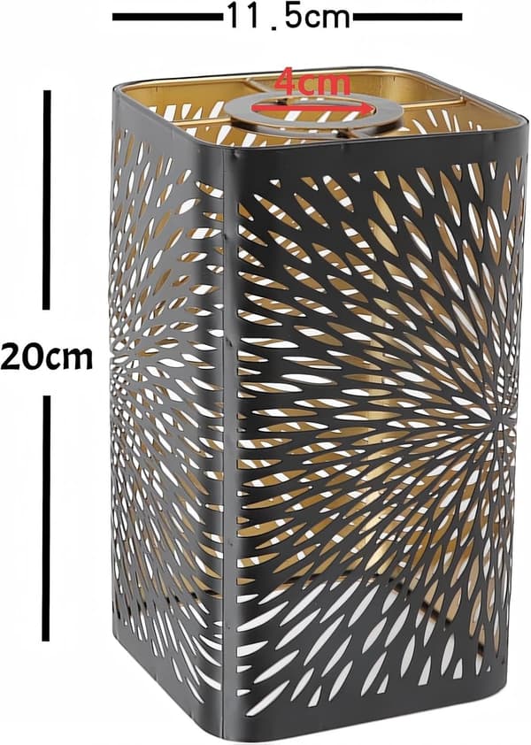 Graveret metalskærm med blomstermønster til bordlampe, metalskærm, cylindrisk jernkabel, til E27 E26 pærer