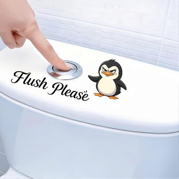 Flush Please Toaletttank Dekal – Vanntett og oljebestandig – for barnerom og hjem D