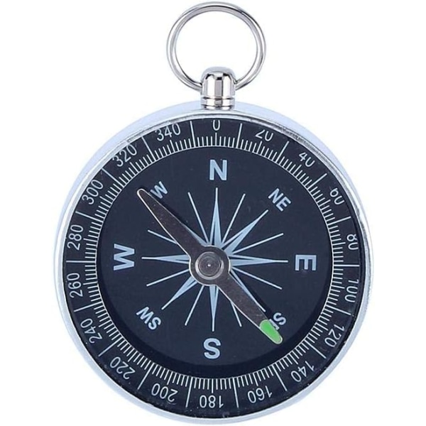 Kompass Bærbar metalllomme kompass Nøyaktig vanntett sølvkompass for campingvandring utendørs