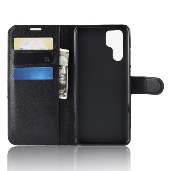 Huawei P30 Pro - Litchi Plånboksfodral - Svart[BEMS] Black Svart