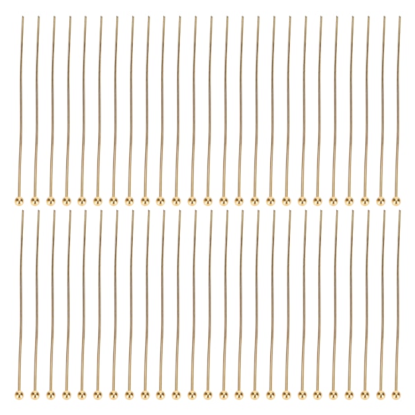 50 stk Kulehodepinner Smykkeanheng DIY Craft Perle Making Deler Tilbehør Gull 45mm / 1.77in-+