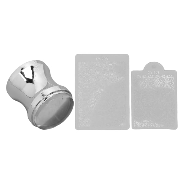 Nail Art Stamper silikoni läpinäkyvä Nail Stamper manikyyrityökalu leimauslevyillä++/
