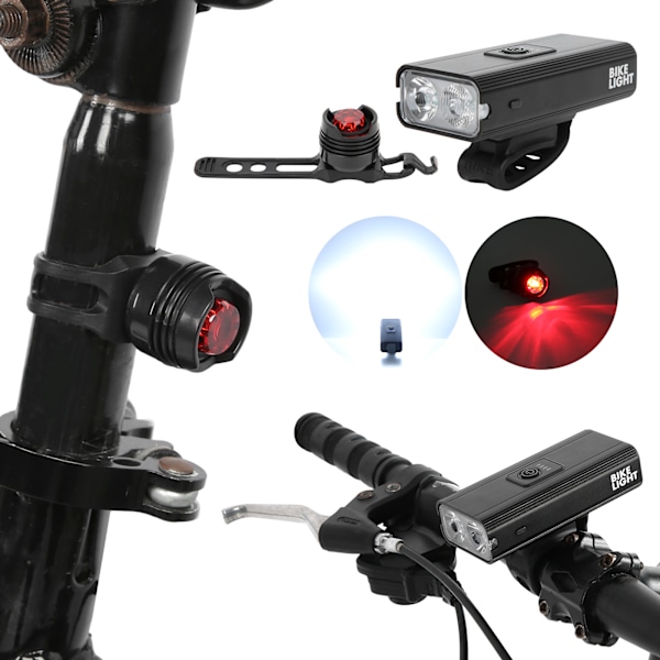 Cykellys USB Genopladelige Cykellys Forlygte Baglygte Cykeltilbehør