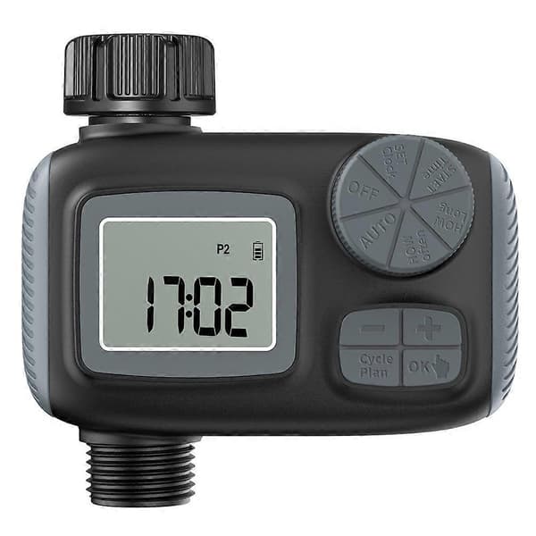 Sprinklertimer Hageslange Krantimer med regnforsinkelse/manuell/automatisk dryppvanningsfunksjon Vanningstimer Black
