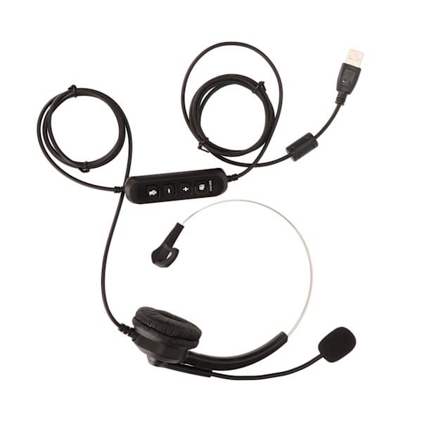 USB Business Headset Støjreduktion Enkeltsidet Øretelefon Understøtter Opkald Højttaler Volumenjustering Mikrofon Lydløs