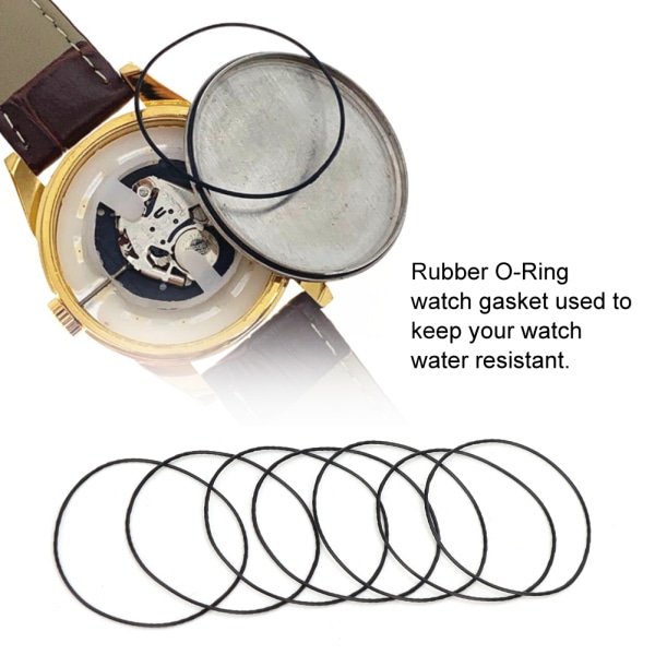 200 kpl O-rengas vedenpitävä kumitiiviste watch takakannen cover tiivisteiden korjaustyökalu (0,6 mm)/