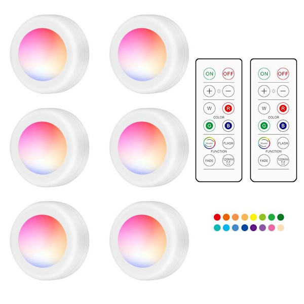 【BEMS】LED Spotlights Set – 6 stylish lamps with 2 practical remote controls 259