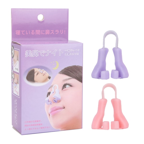 Silikoniset kannettavat nenä ylös nostavat kiinnikkeet Nenäsillan muotoilevat kauneusklipsit (vaaleanpunainen violetti)++/