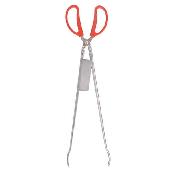 Krabbetenger i rustfritt stål med plast håndtak 51 cm lengde, spaltetuppdesign, tykkere, varmebestandig, saks-tenger for fiske, bøyd munn