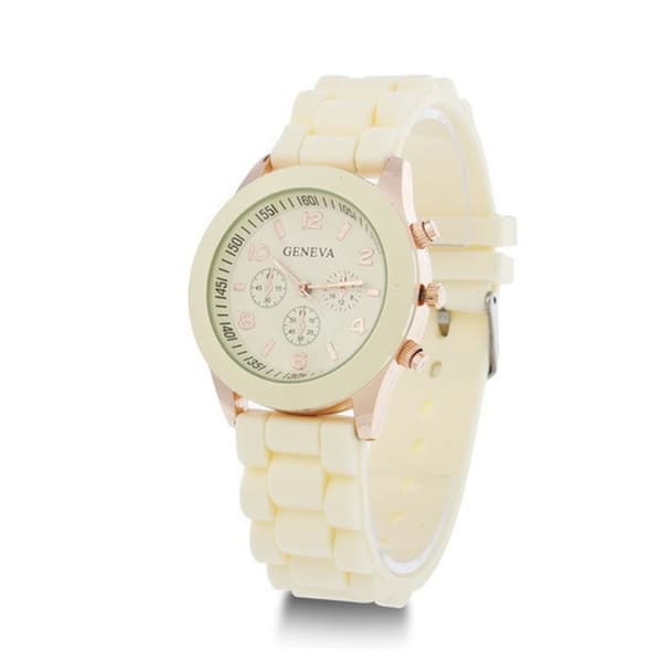 Kvartsarmbåndsur Elektronisk klokke BEIGE beige