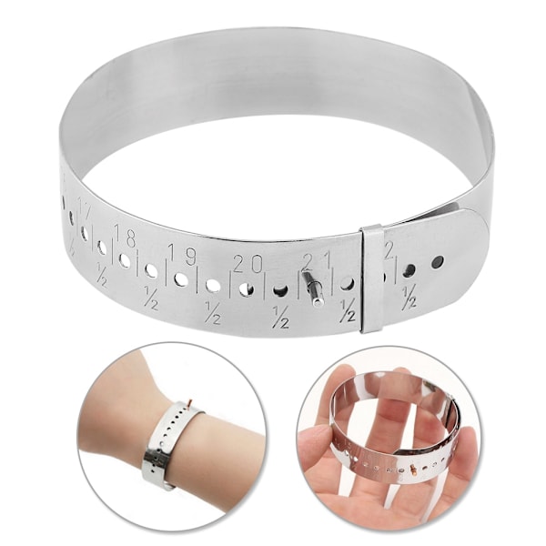 Justerbar armbandsmätare i rostfritt stål för smyckestillverkning