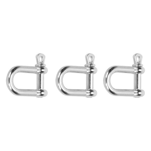 3 stk U-formet spenne sinklegering D-ring lås bue spenne for paracord armbånd flatt hode
