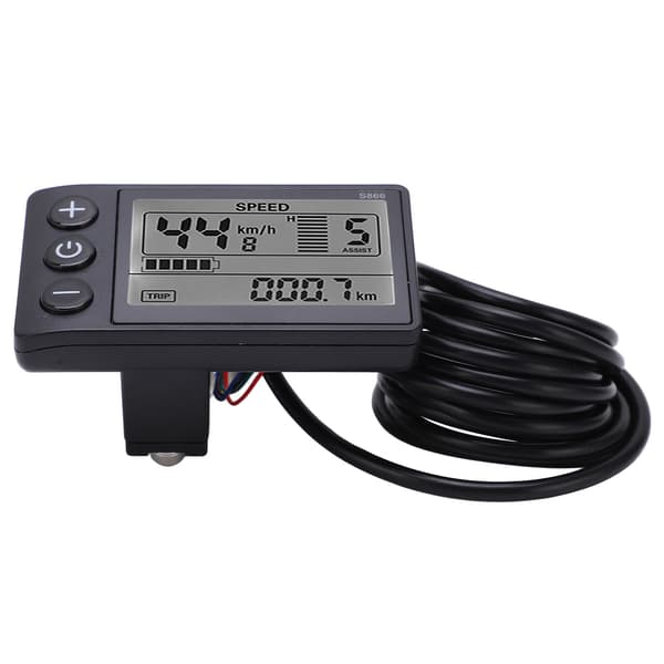 S866 Elsykkel LCD-skjermmåler 24V 36V 48V Scooter Kontrollpanel SM-kontakt