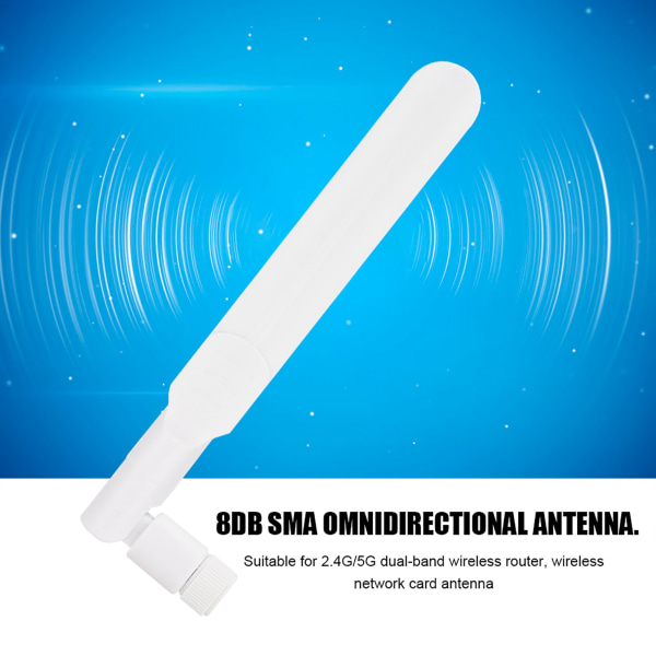 2,4G/5G/5,8G Dual Band Trådløs WiFi-antenne for ASUS-ruter Omnidireksjonell antenne (hvit)++