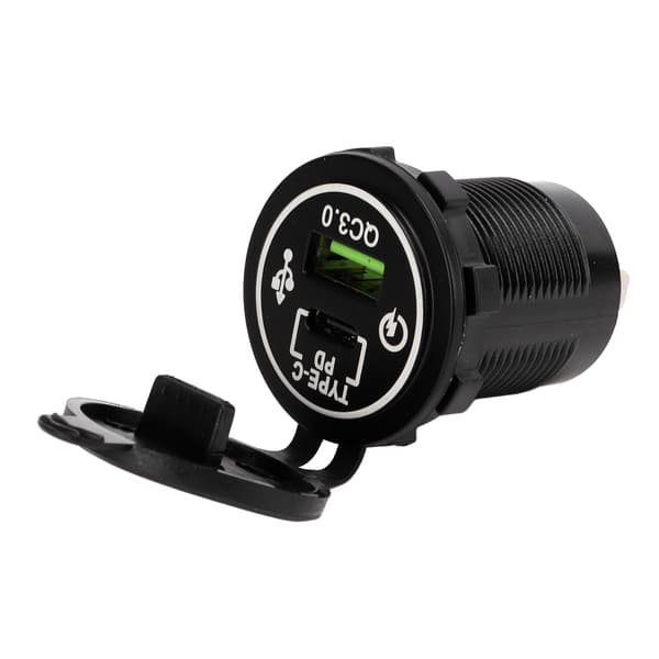 Modifierad billaddare TPYE C+QC3.0 Snabbladdning Dual Port Output High Current Full Protocol