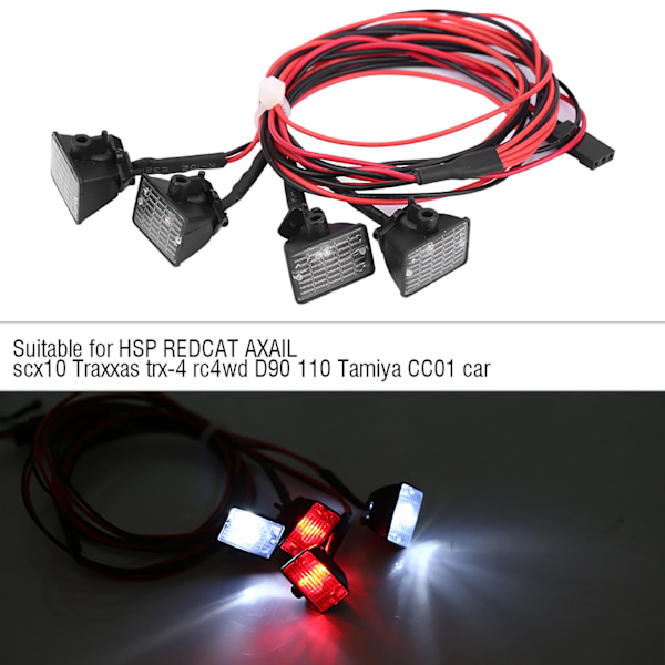 RC Crawler Taklyslys LED Lyslist Lampe for Axial scx10 Traxxas trx 4 Bil (Rød Hvit)